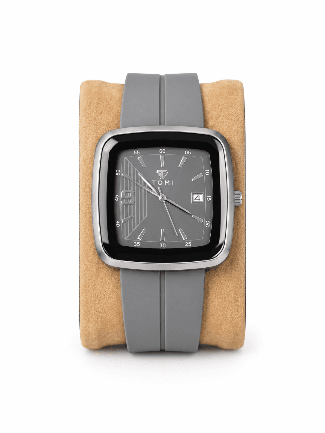 TOMI SILICONE STRAP SQUARE WATCH MAGNETIC LOCK WITH DATE
