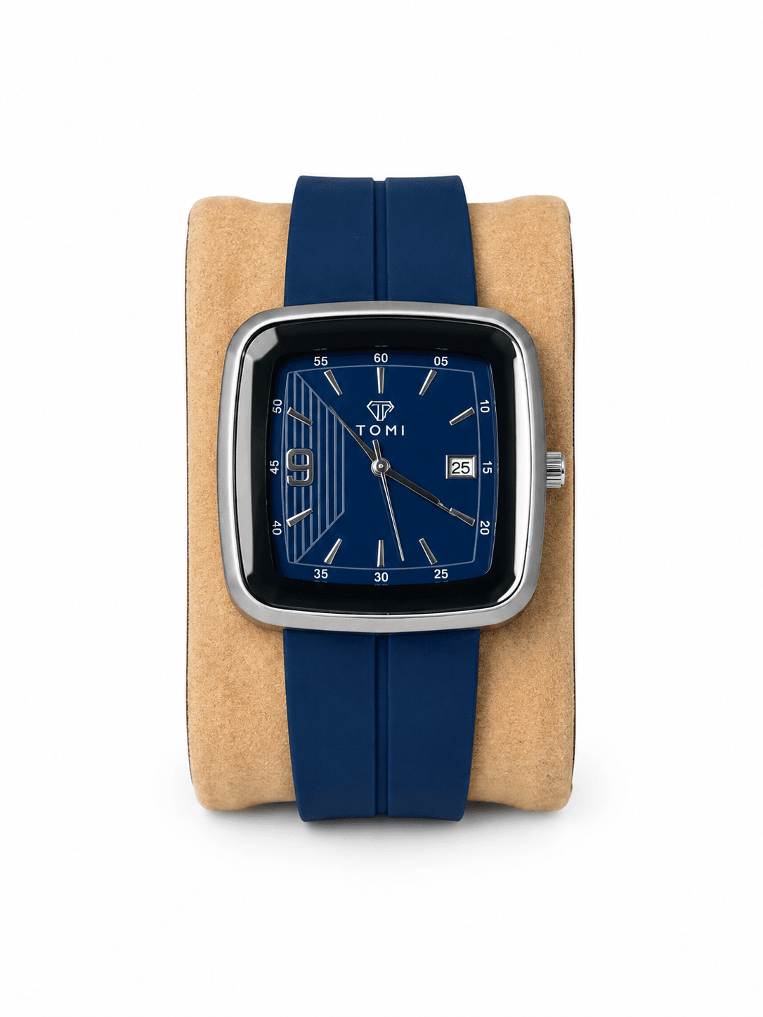 TOMI SILICONE STRAP SQUARE WATCH MAGNETIC LOCK WITH DATE